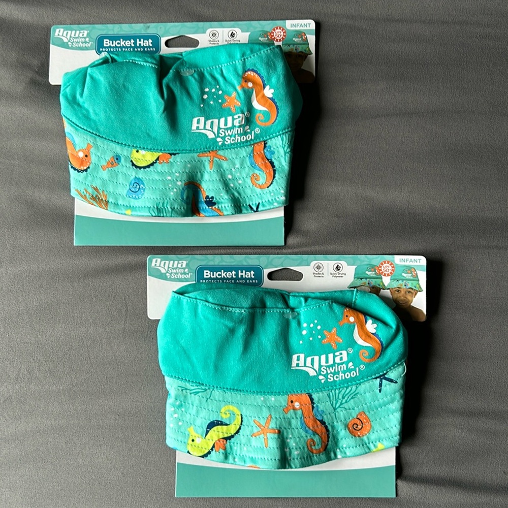 NWT Infant Swim Hat (Bucket Hat) from Aqua Swim School (Lot of 2)
